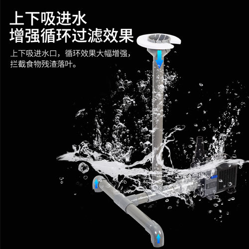 diy水泵改面吸过滤器鱼池底吸鱼缸锦鲤池系统水族清洁用具 品设备