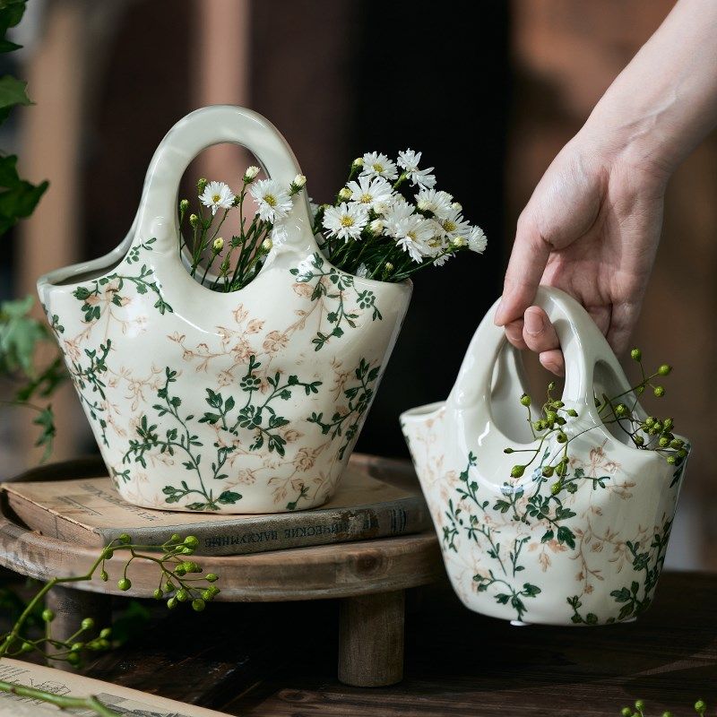 田园复古陶瓷花瓶新中式小清新水养插花器客厅书房办公室装饰摆件,鲜花速递/花卉仿真/绿植园艺,花瓶,淘宝优惠券,粉丝福利购,淘宝优惠卷