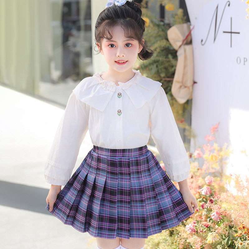 女童短裙2025新款学院风jk制服半身裙春秋款儿童百褶裙中大童短裙