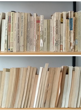 泛黄米白色外文古旧书 复古怀旧摆件 摄影道具书装饰书古董书饰品