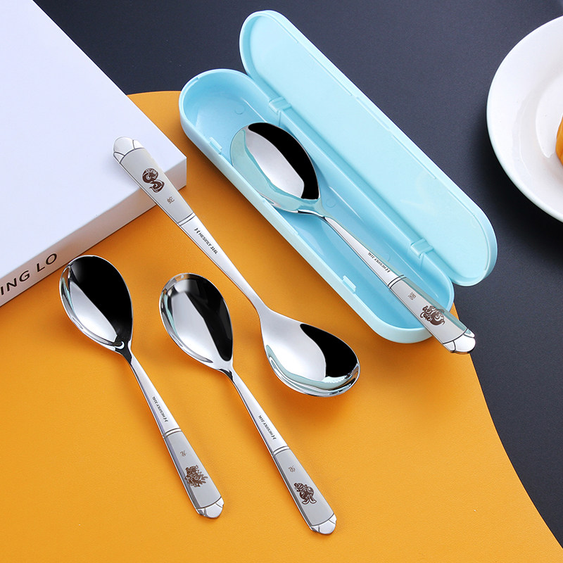 316不锈钢勺子高颜值学生专用汤勺创意干饭儿童调羹高档精致匙子,婴童用品,儿童勺,淘宝优惠券,粉丝福利购,淘宝优惠卷