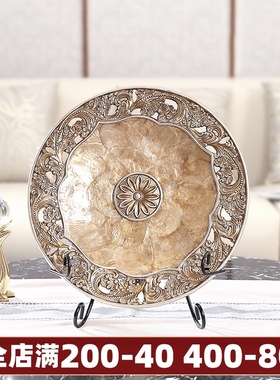 雅尊 欧式装饰圆盘摆件 新房装饰工艺品客厅办公桌饰品玄关卧室