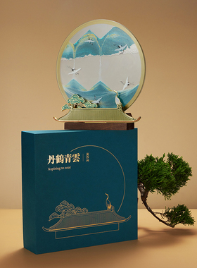 马鹿丹鹤青云流沙画摆件装饰客厅办公室领导高档礼品定制生日礼物