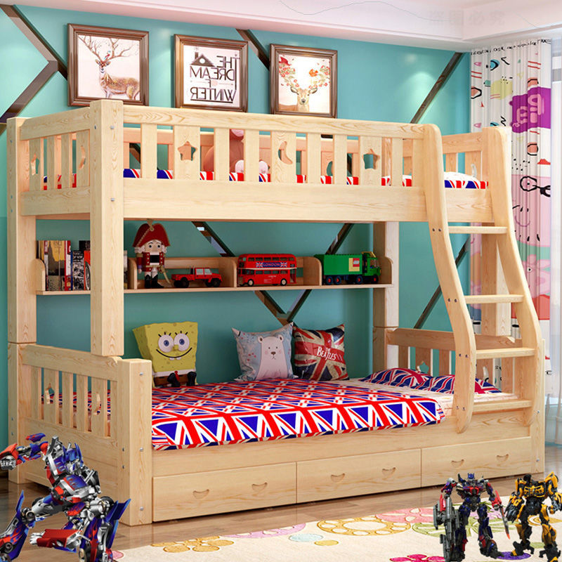 实木上下床高低床成人床分体床儿童床子母床松木双层床上下铺床