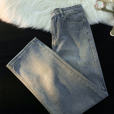 美式vibe复古牛仔裤男宽松直筒