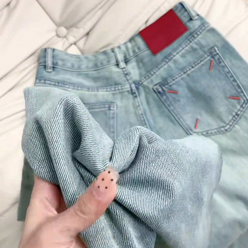 冰川蓝直筒牛仔裤男设计感小众