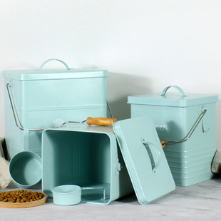 宠物储粮桶猫粮桶狗粮桶冻干桶密封防潮收纳桶大容量5斤15斤 送勺