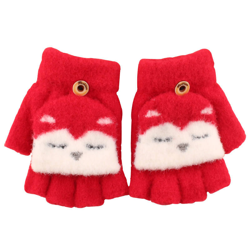 儿童手套冬保暖宝宝半指翻盖女孩写字小孩针织男童加绒加厚小学生,童装/婴儿装/亲子装,手套,淘宝优惠券,粉丝福利购,淘宝优惠卷