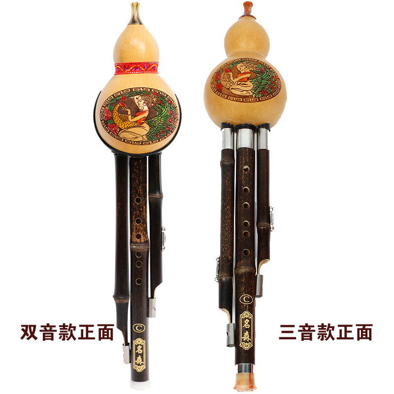 云南葫芦丝初学者入门儿童大人紫竹乐器C调降B调D调双音三音可选