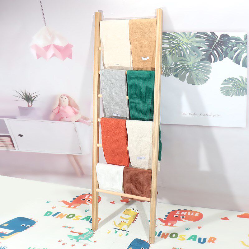 创意实木衣帽架落地靠墙多层收纳架围巾丝巾展示架服装店陈列架子