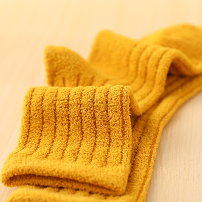 儿童宝宝袜子珊瑚绒秋冬季加厚加绒纯棉睡眠中筒袜男童女童厚袜子