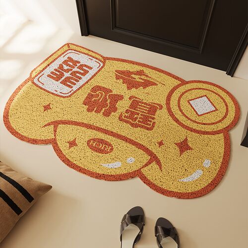 丝圈PVC入户门地垫创意刮泥除尘防滑门垫大门口进门玄关脚垫新年