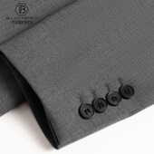 新款 2024秋季 意式 戗驳领单排扣修身 西服套装 新郎外套职业正装 男士