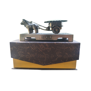 秦兵马俑铜车马摆件西安旅游纪念品金属马车陕西特色工艺品送老外