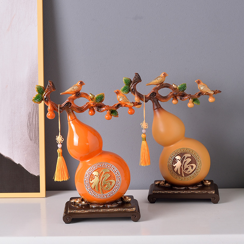 新中式入户门葫芦镇宅招财福运轻奢客厅摆件高档乔迁玄关开业送礼