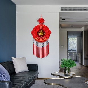 新款中国结挂件客厅大号桃木福字玄关背景墙挂饰乔迁新居新春装饰