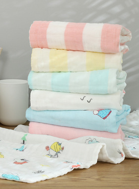 柔软吸水纱布大毛巾35*75cm六层高密纯棉童巾婴幼儿宝宝浴巾 毛巾