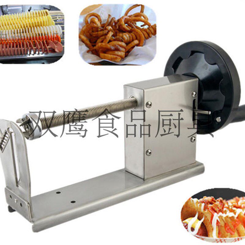 手动薯塔机龙卷风土豆商用土豆塔不锈钢三合一切片机器旋风土豆机