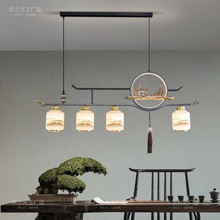 新中式设计师茶桌吊灯中国风禅意老板桌个性创意餐桌吧台茶室吊灯