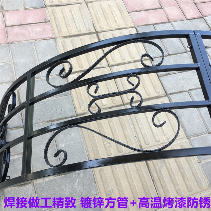 铁艺拱门花架门垛顶部别墅拱门架子铁艺庭院门柱拱形花架定做门头