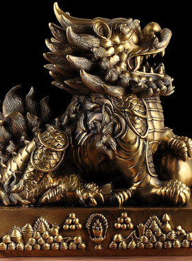 铜貔貅摆件公母皮丘店铺开业送礼家居客厅招财办公室老板桌装饰品