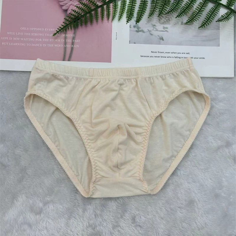 新款男士蕾丝超柔性感提花面料男式花边纯棉健康日常穿用三角内裤