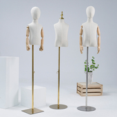 儿童模特道具半身橱窗展示架全身男女小孩童装 店包布铁底座假人台