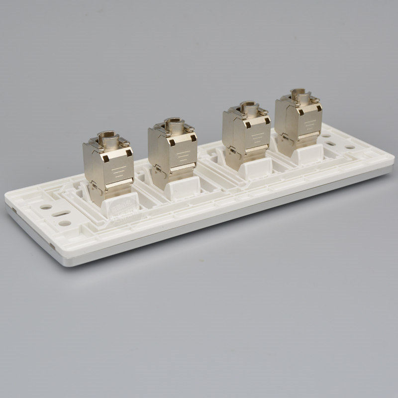 118型四位超六类网络面板含4个千兆网线口面板四口超六类电脑插座