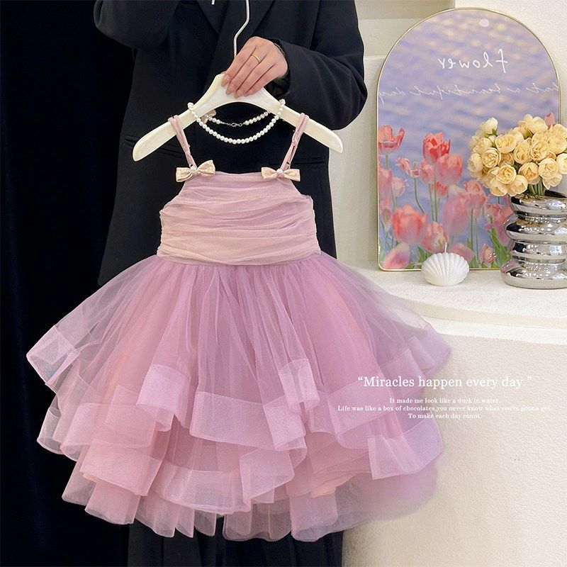 高级感女童连衣裙夏季2025漂亮儿童吊带粉色公主裙蓬蓬纱生日礼服,童装/婴儿装/亲子装,连衣裙,淘宝优惠券,粉丝福利购,淘宝优惠卷