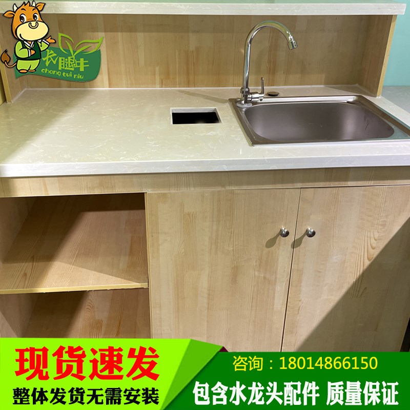 水果店单双层大理石收银台切果台不锈钢收银台水果切洗台支持定制