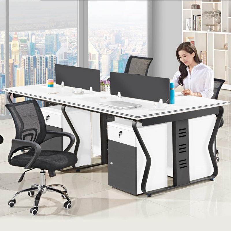办公桌简约现代职员桌椅组合员工位四人位屏风工位办公室家具桌子
