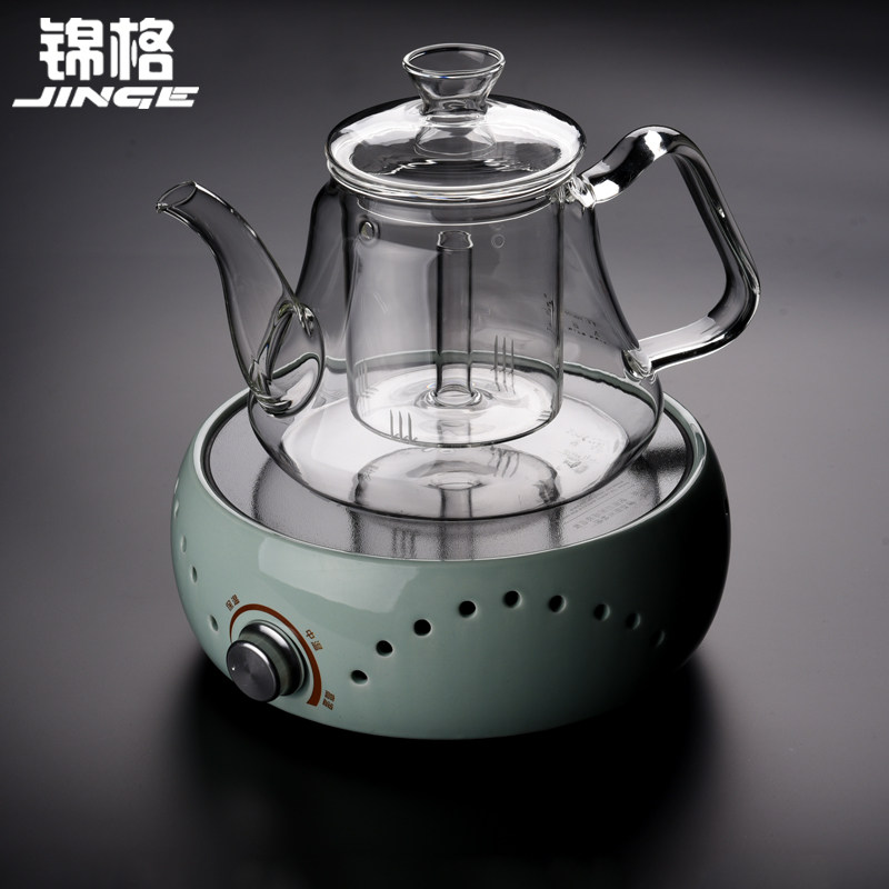 锦格 全玻璃煮茶壶 黑茶蒸汽煮茶器全自动普洱蒸茶器泡茶壶电陶炉