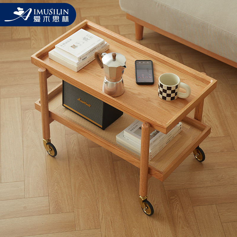 实木边几沙发边柜小茶几可移动小桌子牀头小推车现代简约客厅角几