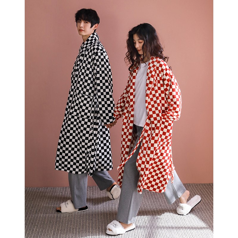 秋冬珊瑚绒睡袍女长款晨袍新娘红色本命年新年喜庆法兰绒睡衣浴袍