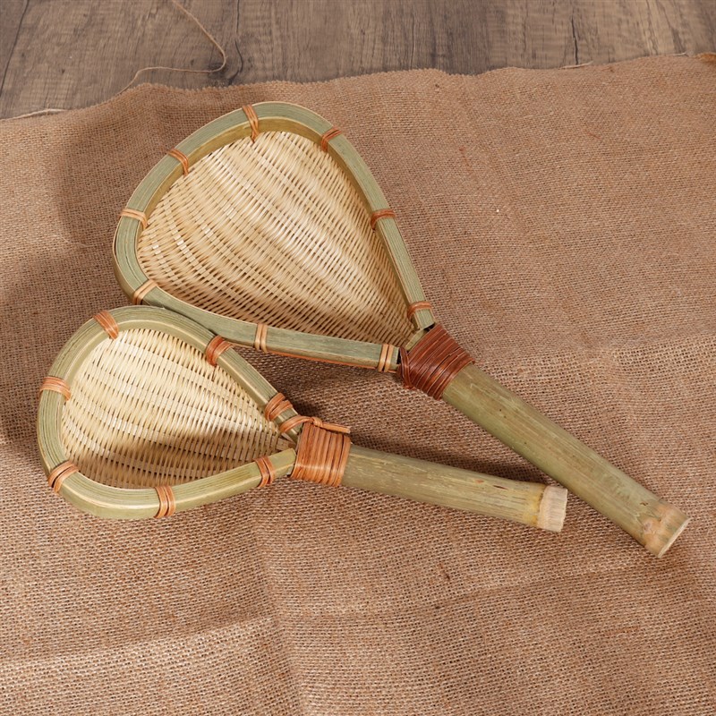 手工藤编竹漏勺饺子火锅麻辣烫捞米粉捞面农家竹漏斗沥水淘米勺子