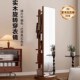 实木旋转全身镜落地镜家用卧室可移动试衣镜挂衣架一体镜子穿衣镜