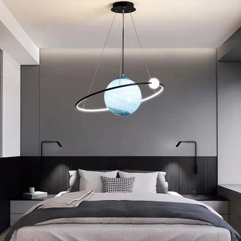 2021年新款男女孩儿童房间卧室灯具个性卡通星球空温馨创意护眼吸