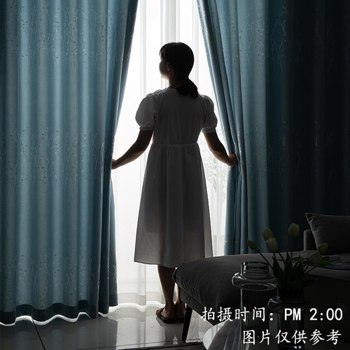 窗帘2023年新款客厅卧室遮光隔热带杆全套送罗马杆轨道免打孔安装