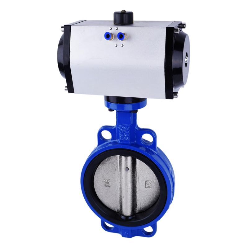 气动蝶阀气动阀门D671X气动对夹蝶阀DN50 DN80 DN100 DN150 DN200