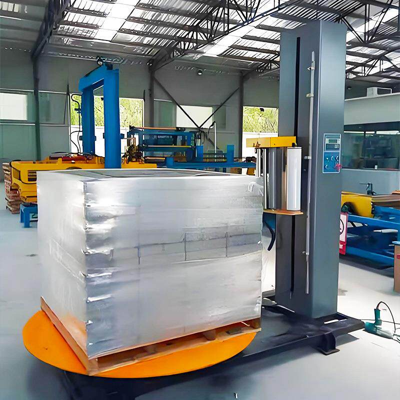 全自动托盘缠绕机纸箱缠膜打包机货物打带包装覆顶膜缠绕裹包机