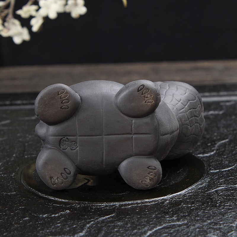 乌龟茶宠摆件可养紫砂迷你小茶玩茶桌茶盘功夫茶具鱼缸躲避罐摆设