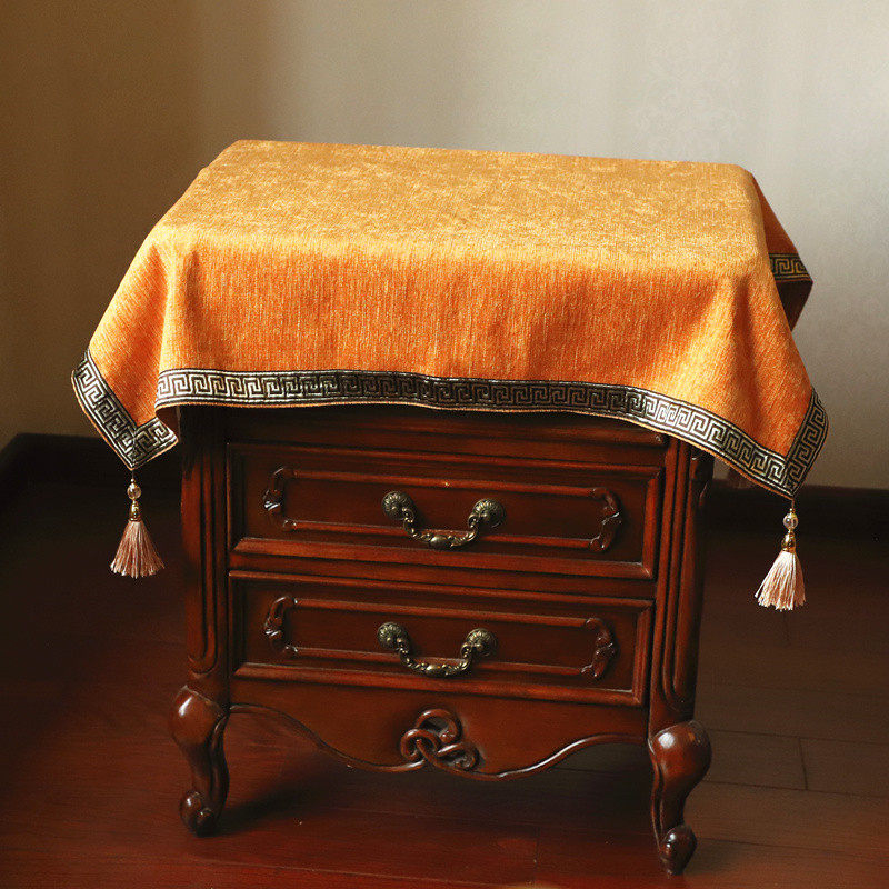 红色小盖布 微波炉布艺床头柜罩防尘罩洗衣机电视机盖巾桌布