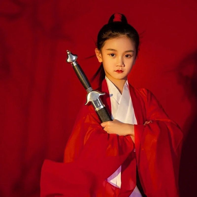 花木兰女童汉服角色扮演儿童古装侠客女孩唐装中国风古典表演出服图片