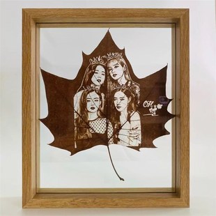 梧桐树叶雕刻照片定制女生礼品叶子雕刻生日礼物纪念品叶雕纪念品