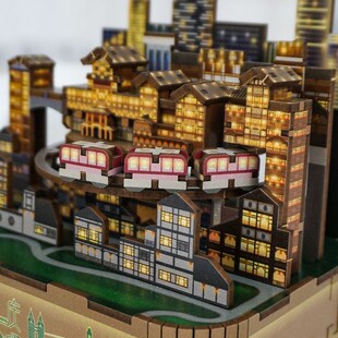 同趣拼装八音盒山城重庆音乐盒木质伴手礼diy手工千与千寻创意礼