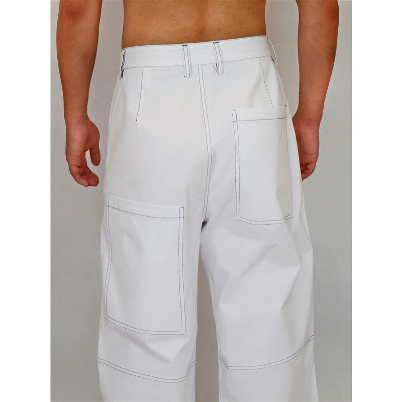 YOWSAH 中性挺阔不对称大口袋明线简约直筒宽松休闲长裤 白色,男装,休闲裤,淘宝优惠券,粉丝福利购,淘宝优惠卷