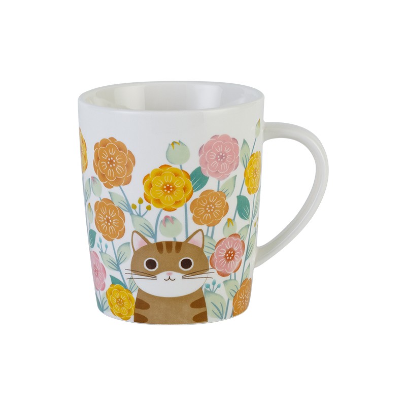 日式猫咪马克杯早餐杯大容量水杯陶瓷卡通学生家用杯子情侣牛奶杯