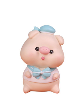 可爱网红小猪汽车摆件车载车内饰品个性创意中控台车上装饰用品女