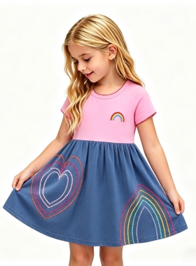 春夏儿童连衣裙女童夏季公主裙纯棉卡通girl dress for spri＆sum