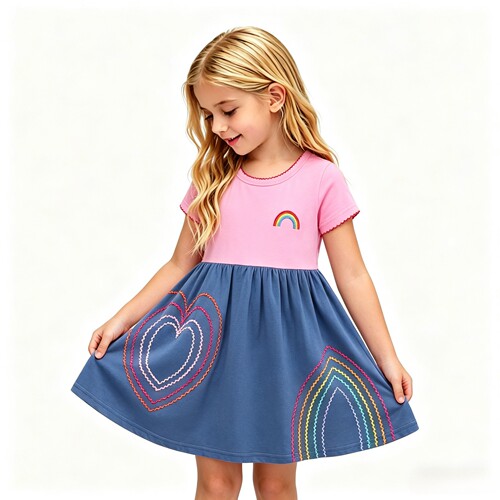 春夏儿童连衣裙女童夏季公主裙纯棉卡通girl dress for spri＆sum